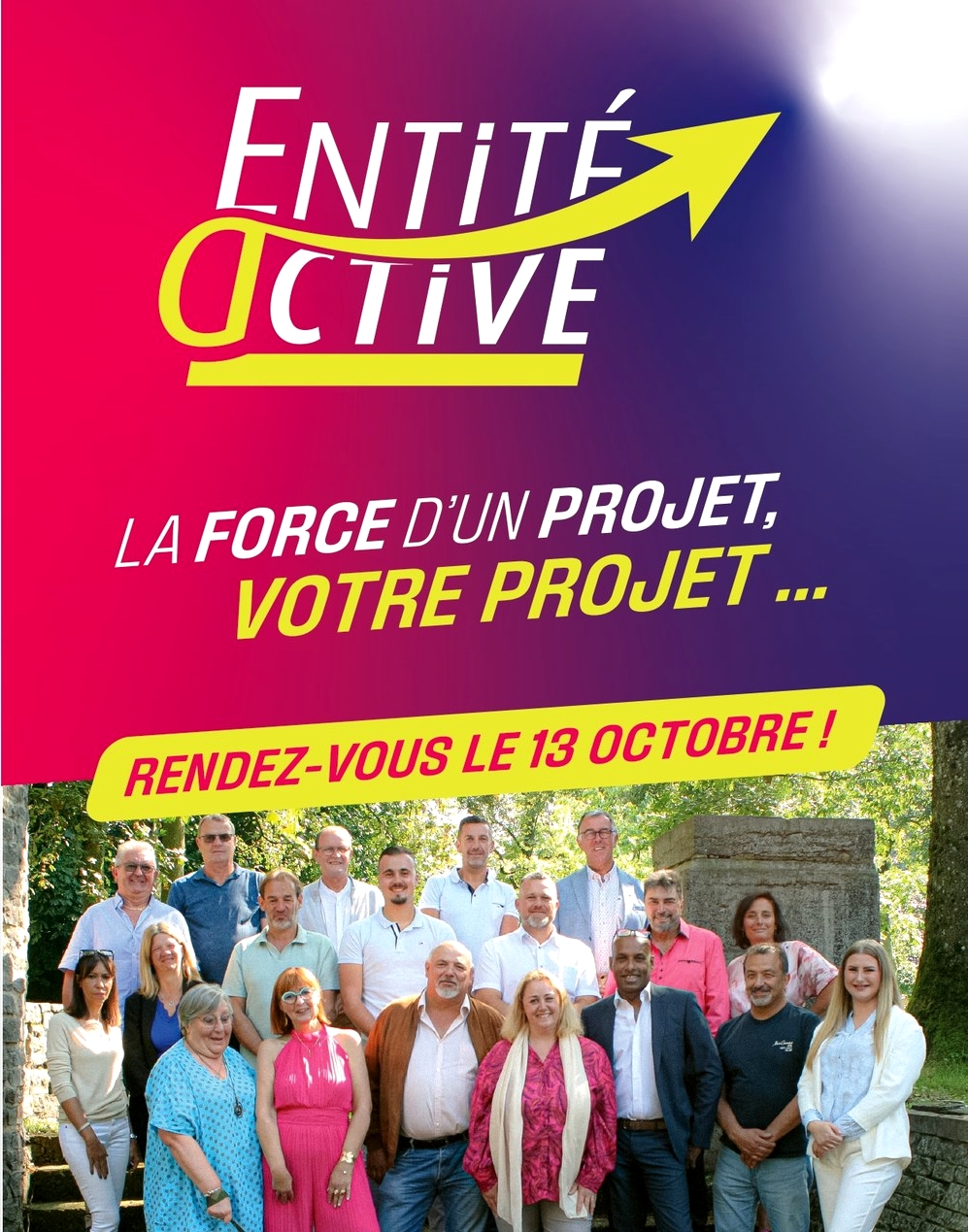affiche de campagne,la liste Entité Active de Saint-Ghislain
